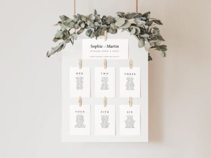 Contemporary Table Plan Cards