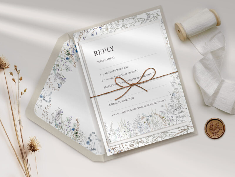 Frosted Hedgerow Wedding Invitation