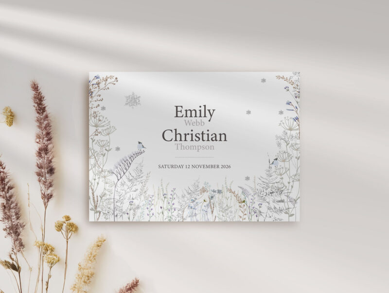 Frosted Hedgerow Wedding Invitation