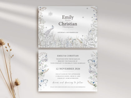 Frosted Hedgerow Wedding Invitation