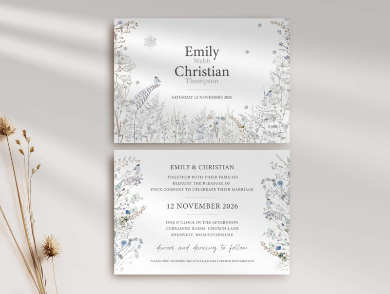 Frosted Hedgerow Wedding Invitation