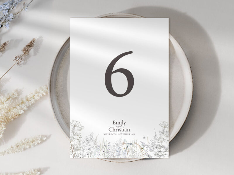 Frosted Hedgerow Wedding Menu