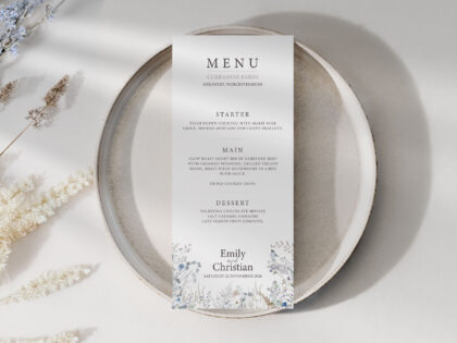 Frosted Hedgerow Wedding Menu