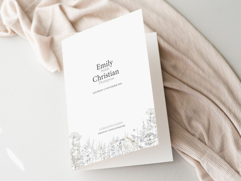 Frosted Hedgerow Wedding Order of Service