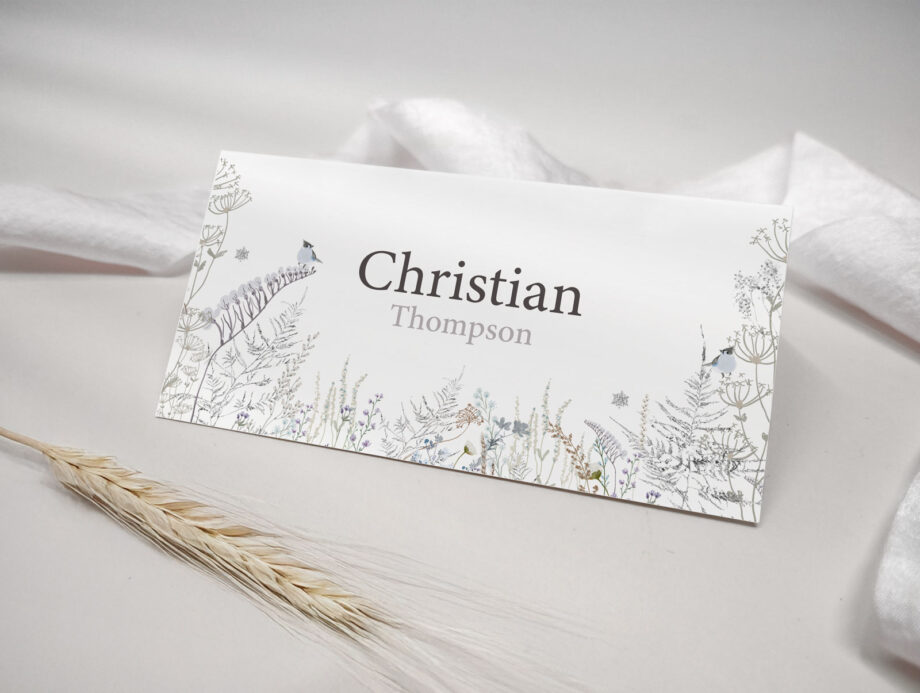 Frosted Hedgerow Wedding Place Name