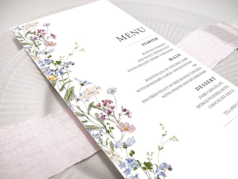 Meadow Wedding Menu