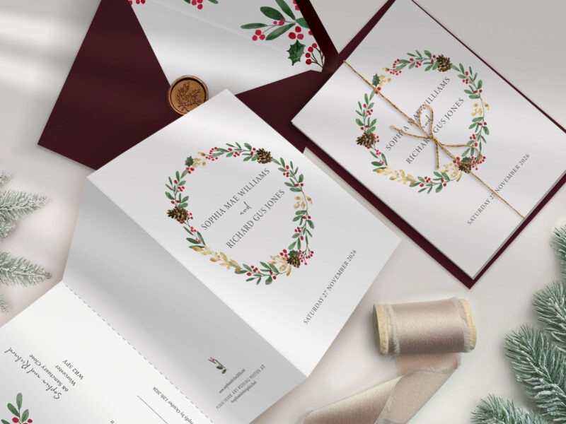 Merriest Concertina Wedding Invitation