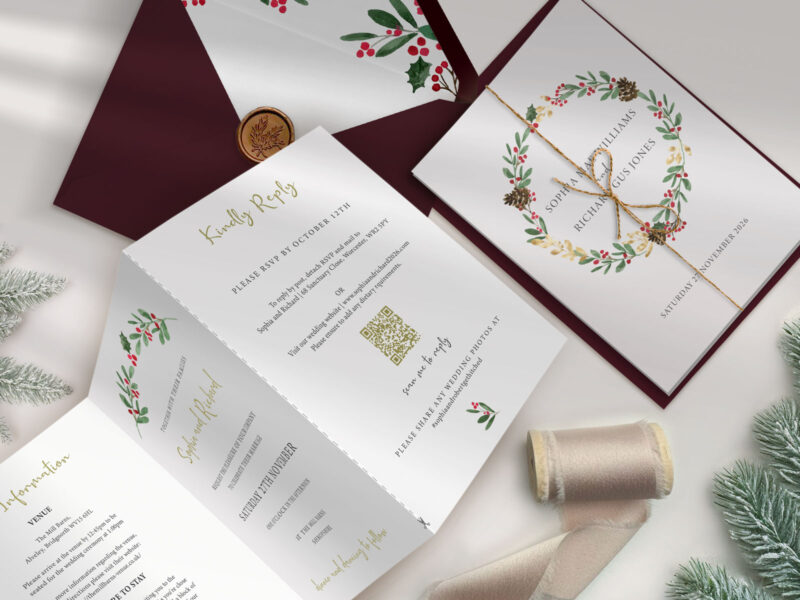 Merriest Concertina Wedding Invitation