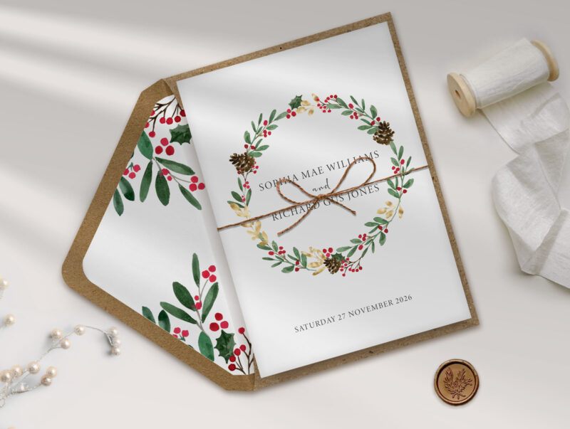 Merriest Concertina Wedding Invitation