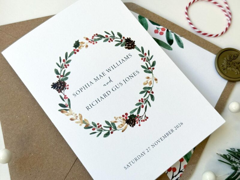 Merriest Concertina Wedding Invitation