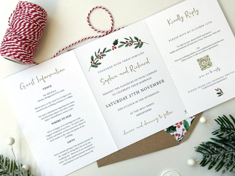 Merriest Concertina Wedding Invitation