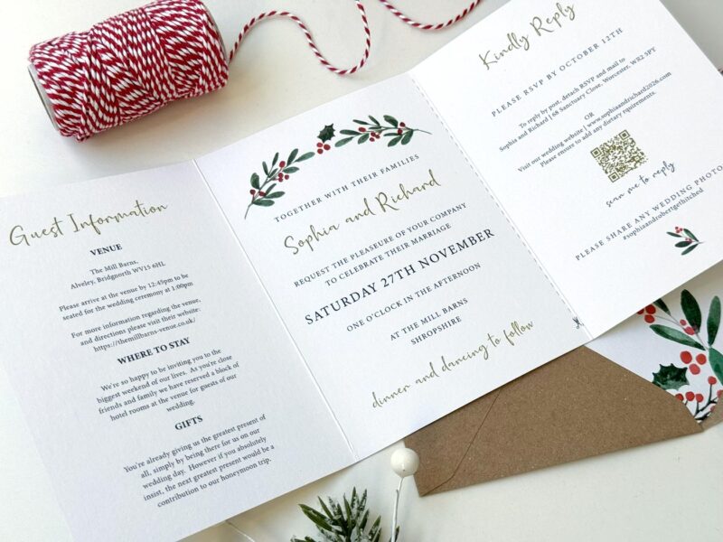 Merriest Concertina Wedding Invitation