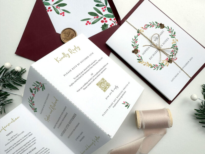 Merriest Concertina Wedding Invitation