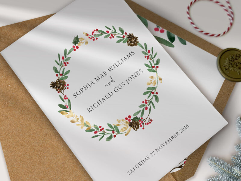 Merriest Concertina Wedding Invitation