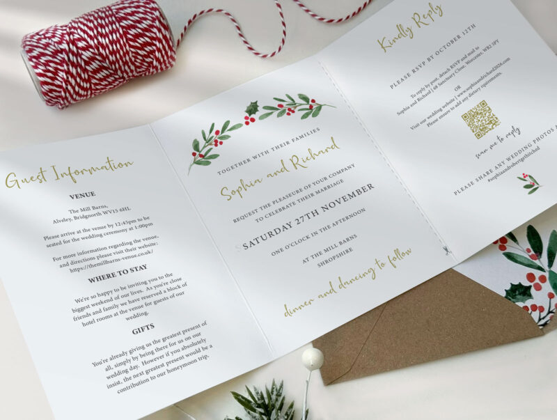 Merriest Concertina Wedding Invitation