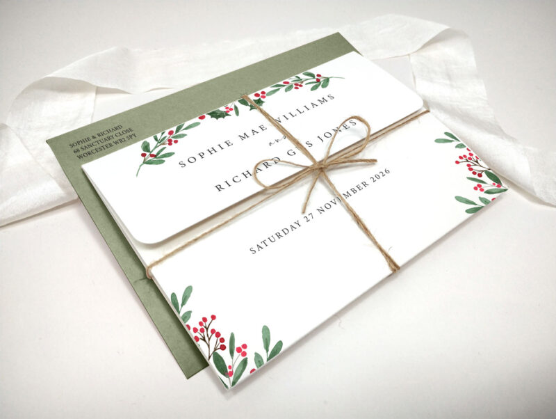 Merriest Tri-Fold Wedding Invitation