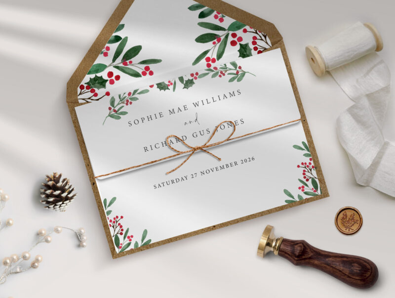 Merriest Trifold Wedding Invitation