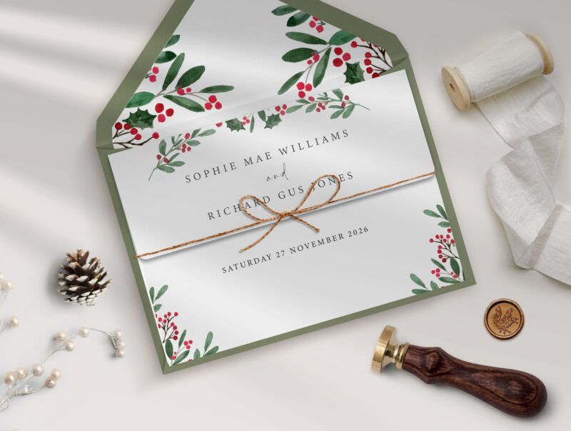 Merriest Trifold Wedding Invitation