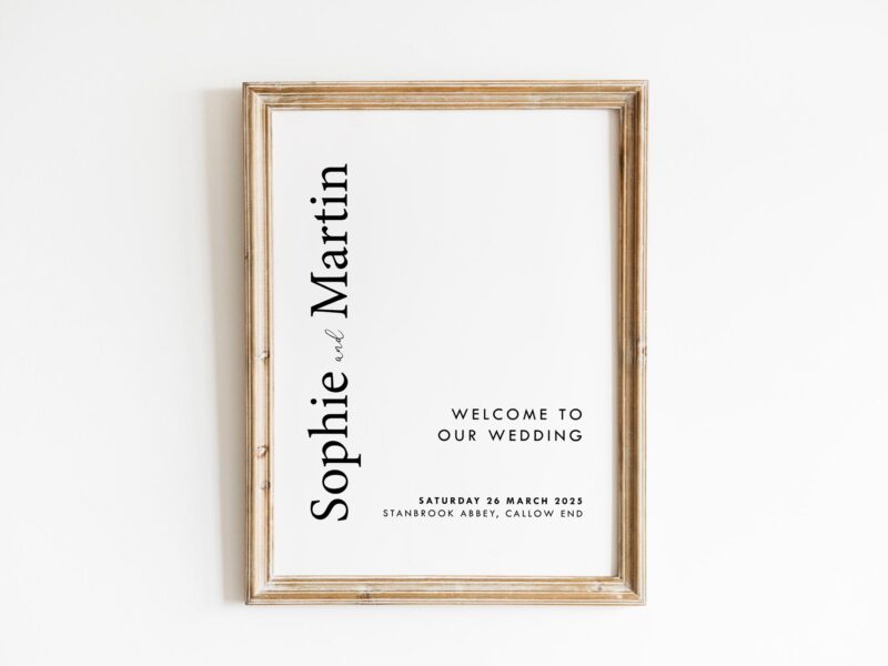 Contemporary Wedding Welcome Sign