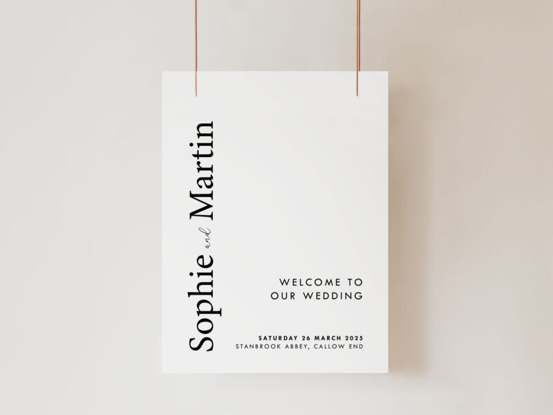 Contemporary Wedding Welcome Sign