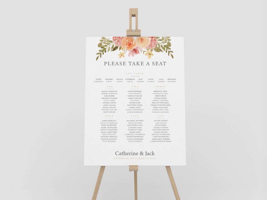 Delicate Wedding Table Plan