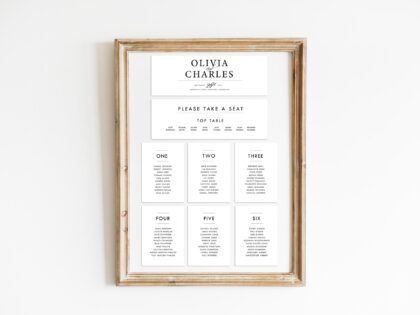 Elegant Table Plan Cards