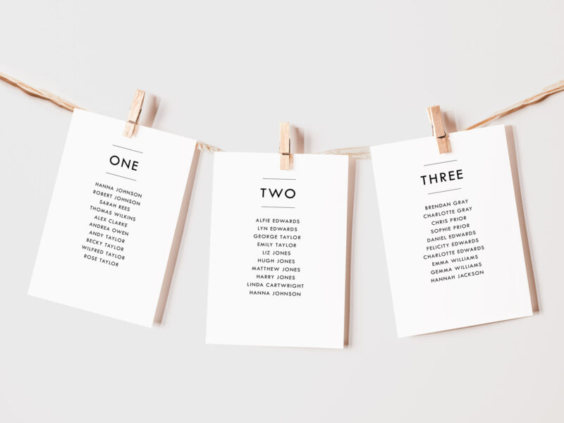 Elegant Table Plan Cards