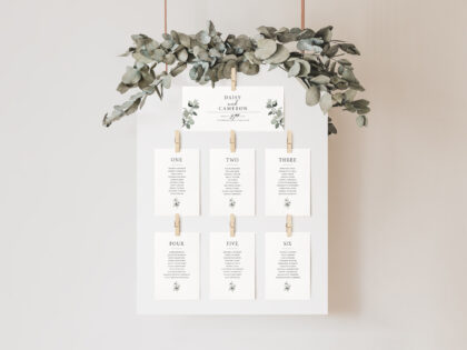 Greenery Wedding Table Plan Cards