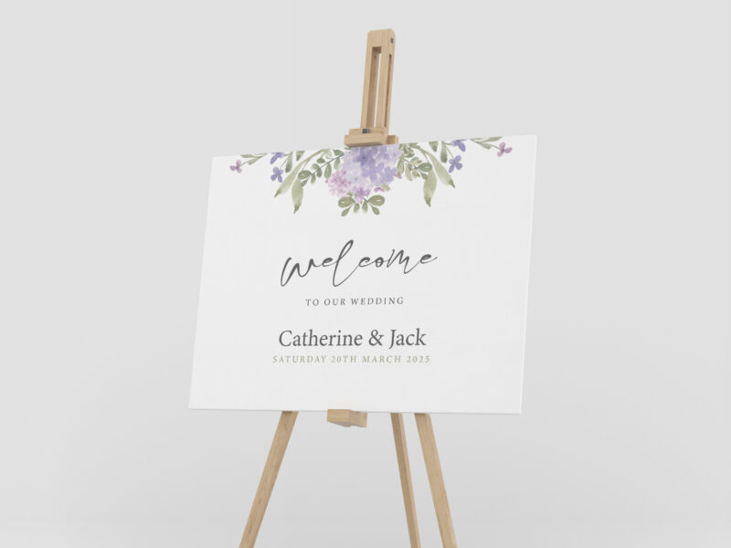 Hydrangea Wedding Welcome Sign