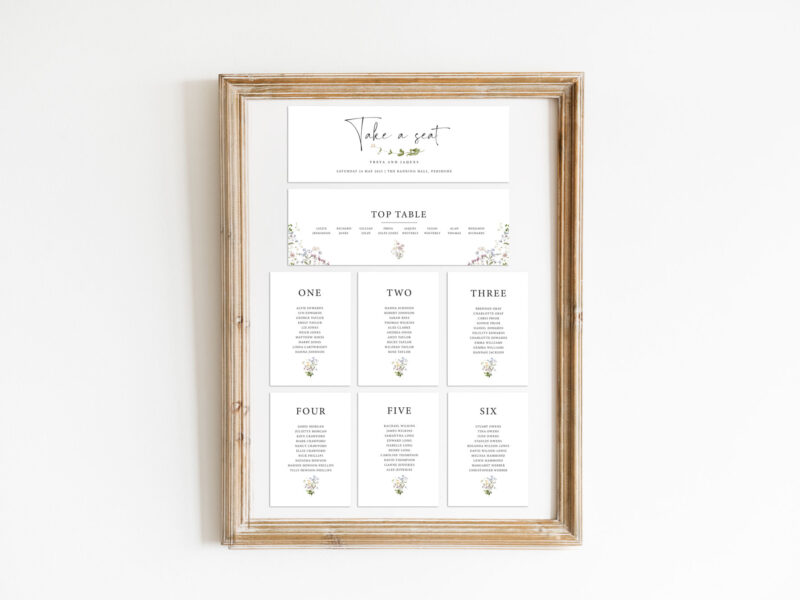 Meadow Table Plan Cards