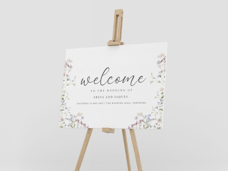 Meadow Wedding Welcome Sign