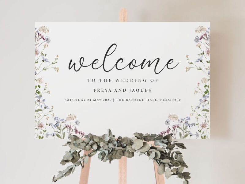 Meadow Wedding Welcome Sign