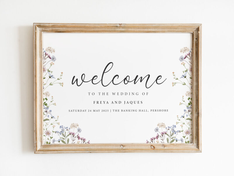 Meadow Wedding Welcome Sign