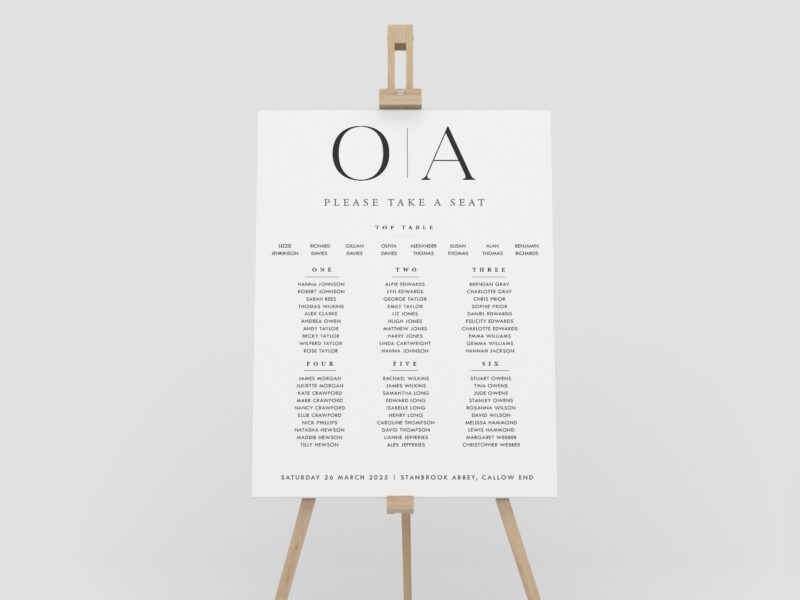 Refined Wedding Seating Plan