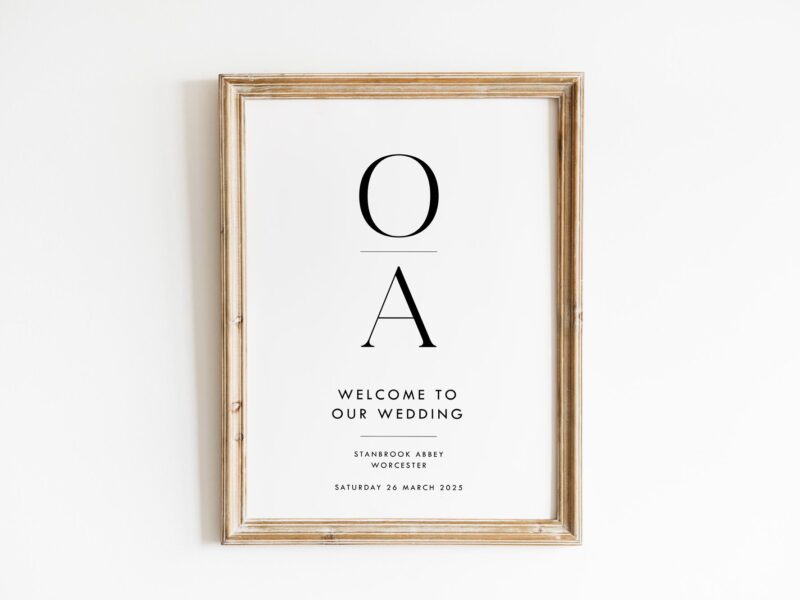 Refined Wedding Welcome Sign