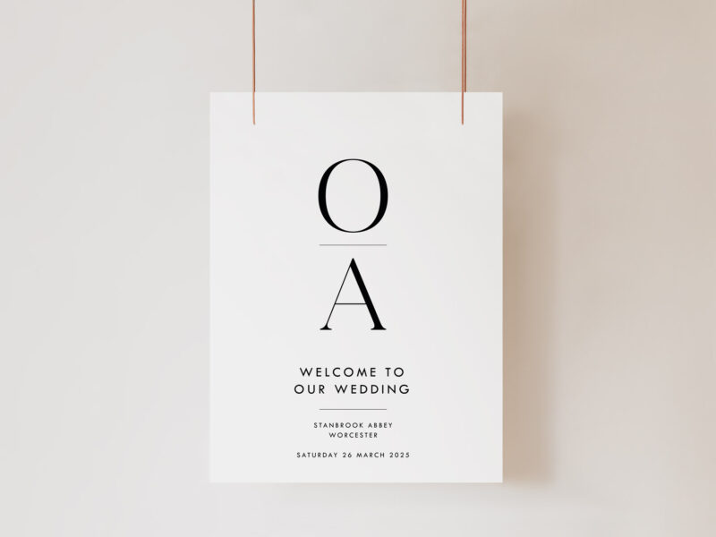 Refined Wedding Welcome Sign