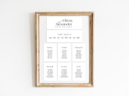 Timeless Table Plan Cards