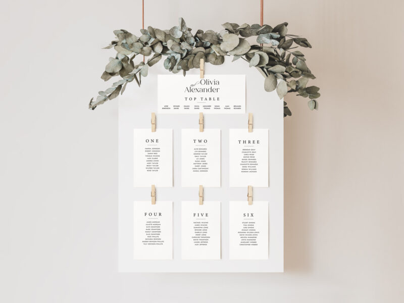 Timeless Table Plan Cards