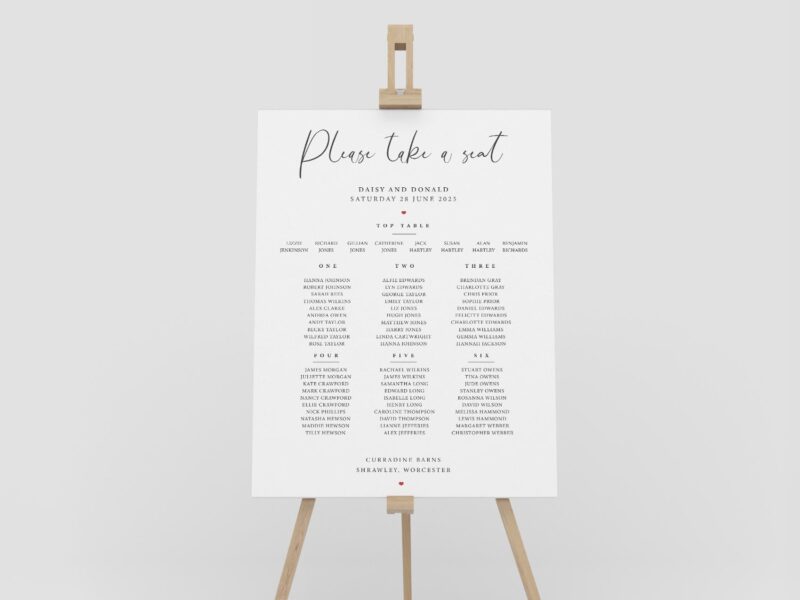 Little Love Wedding Table Plan