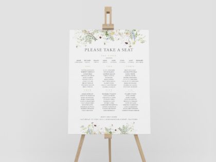 Wild Blooms Wedding Table Plan