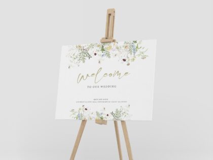 Wild Blooms Wedding Welcome Sign