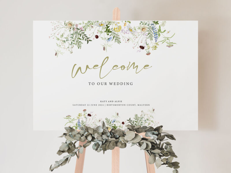 Wild Blooms Wedding Welcome Sign