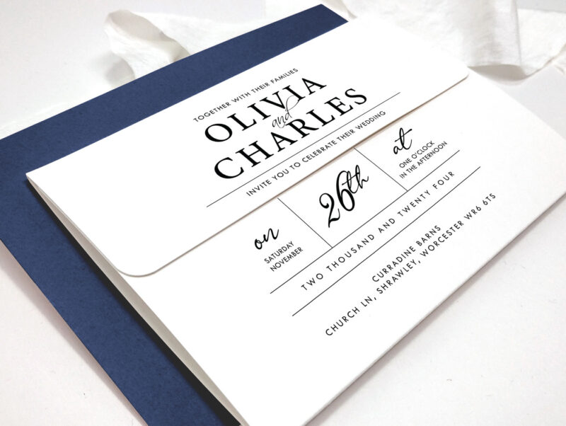 Elegant Tri Fold Wedding Invitation