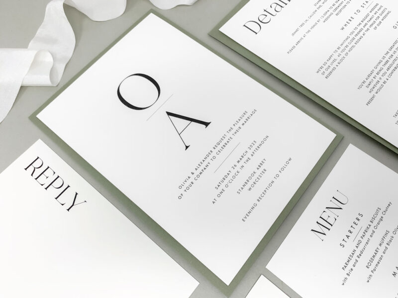 Refined Large Format Wedding Invitation