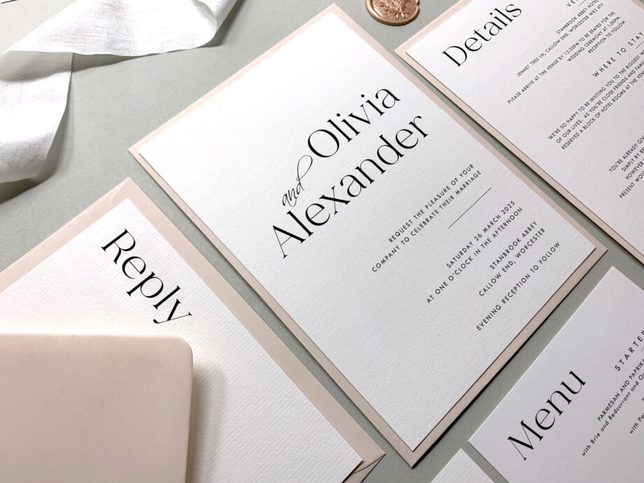 Timeless Large Format Wedding Invitation