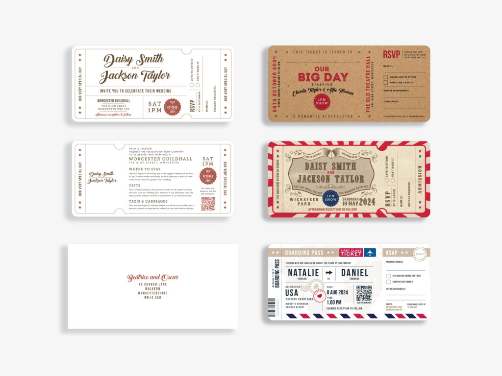 Ticket Wedding Invitation - Wedding Stationery Formats Option