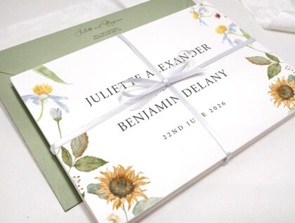 Sunflowers Concertina Wedding Invitation