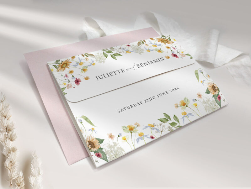 Sunflowers Trifold Wedding Invitation