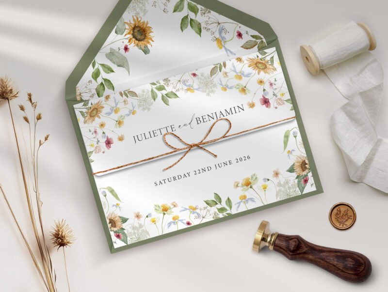 Sunflowers Trifold Wedding Invitation