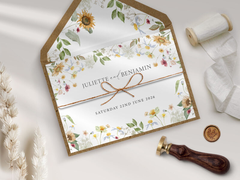 Sunflowers Trifold Wedding Invitation